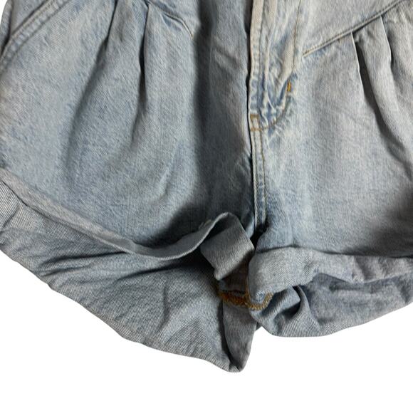 One Teaspoon Streetwalkers High Waist 80s Fit Light Blue Denim Jean Shorts 26 - Picture 5 of 10